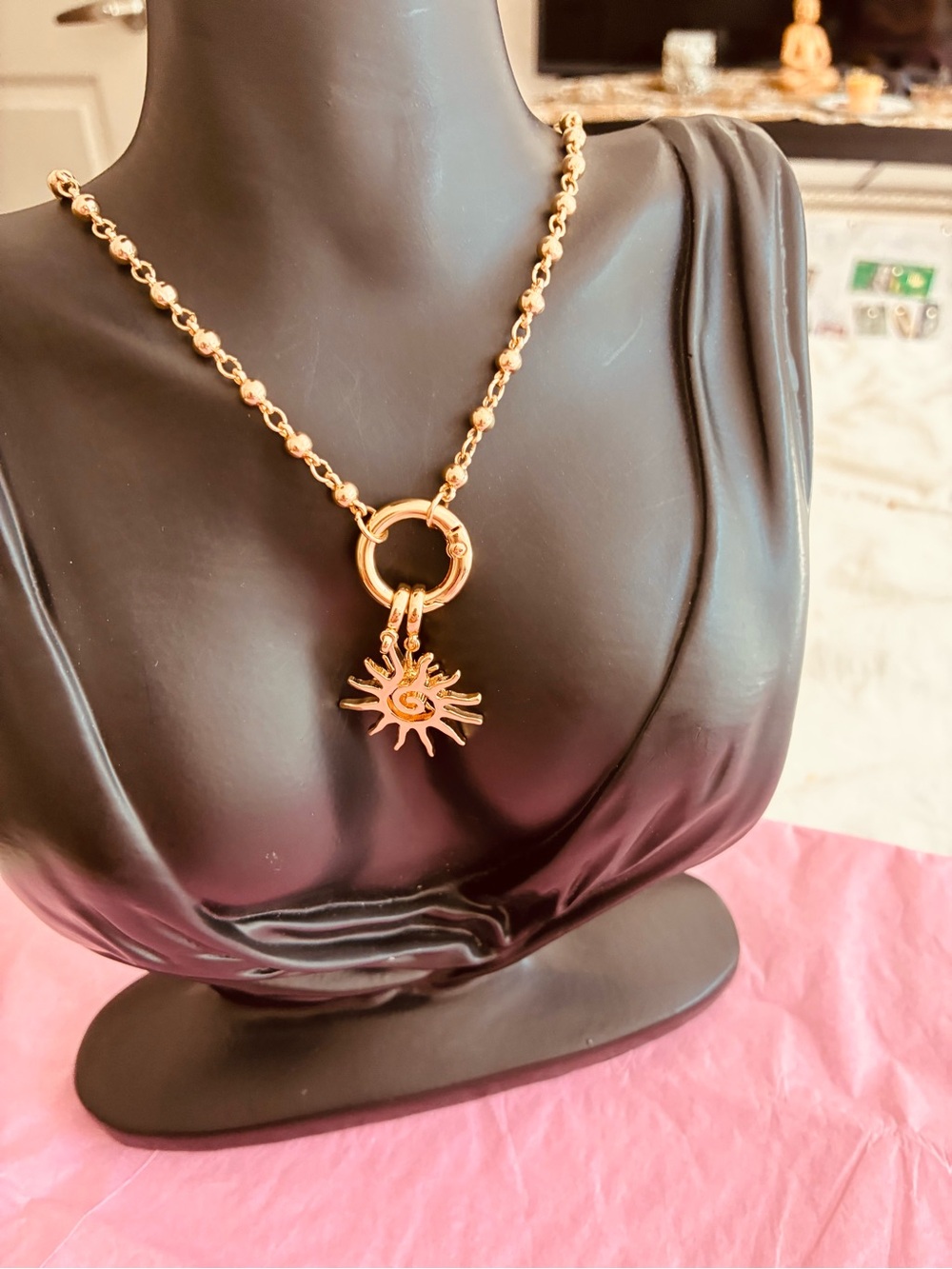 Panacea Cache Gold Sunburst Pendant Necklace